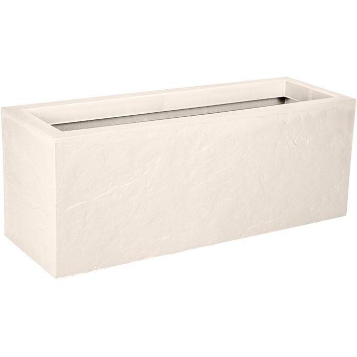 EDA Jardinière - Volcania Up - 57 L - Intérieur/Extérieur - Décor Pierre - 795 x 295 x H. 295 cm - Beige Calcaire
