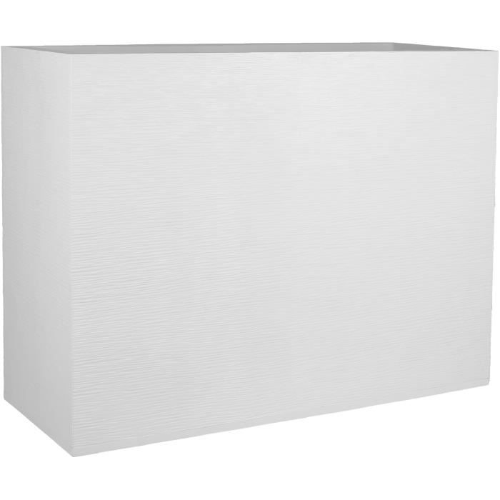 EDA PLASTIQUE Bac à fleurs Muret Loft Graphit - 46 L - 78,5 x 29,5 x 60 cm - Blanc cérusé