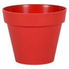 EDA PLASTIQUE EDA Pot de fleur rond Toscane - Ø 30 x H 26 cm - 10 L - Rouge rubis