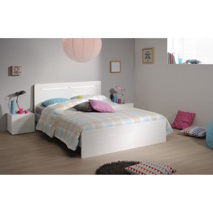 Glossy Ensemble Chambre 140x190 Cm Blanc Achat Vente Chambre Complete Glossy Ensemble Chambre Chevet Dessus Face Tiroir Mdf Ep 16 Mm Cotes Panneau De Particule Ep 16