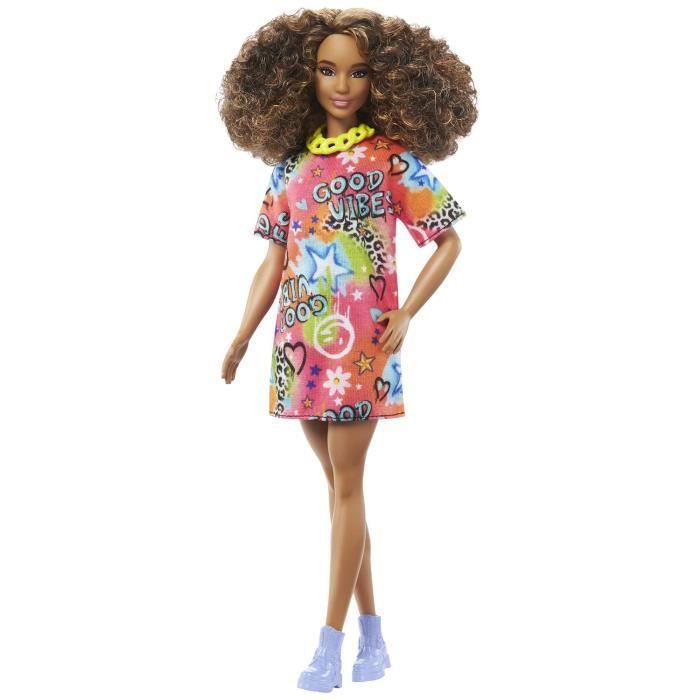 Poupée Barbie Fashionista Robe Motif - Barbie - 3 Ans Et + - Cdiscount Jeux  - Jouets
