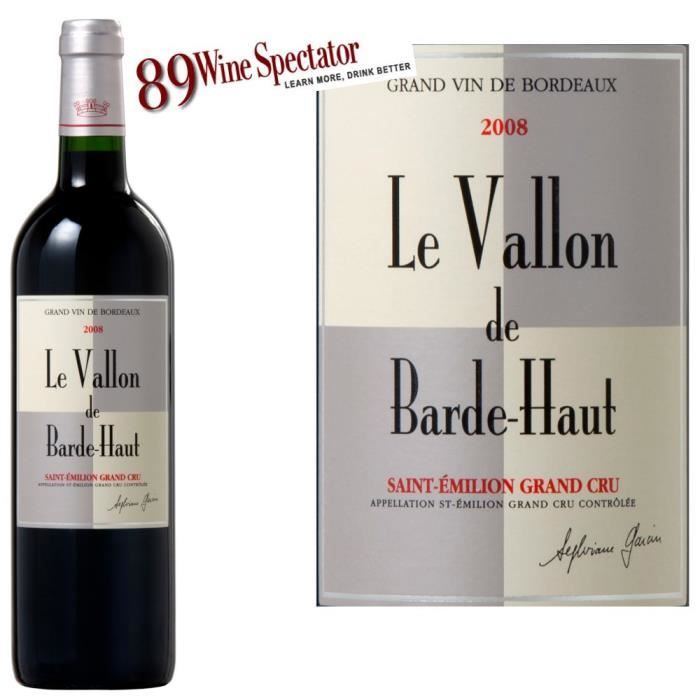 Le Vallon de Barde-Haut 2008 St Emilion Gd Cru x1 - La cave Cdiscount