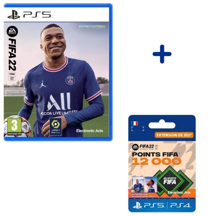 Pack Fifa 22 PS5 + 12000 Points FUT Code de Téléchargement PS4