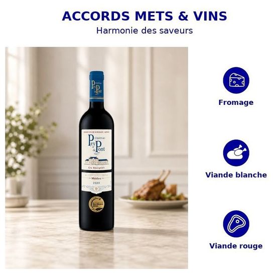 Château Pey de Pont 2020 Médoc Cru Bourgeois - Vin rouge de