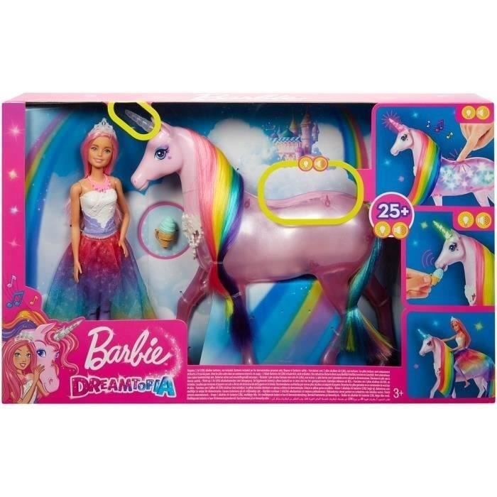 BARBIE DREAMTOPIA Licorne Blanche Cheval Purple queue et crinière jouet 10  in. -  France