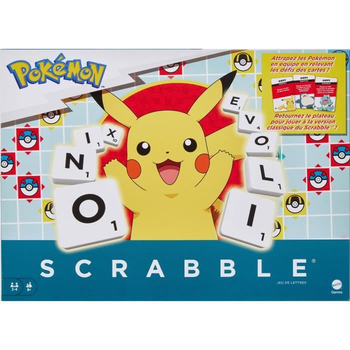 Scrabble® Pokémon Jeu de société familial avec 2 modes de jeu HXT27