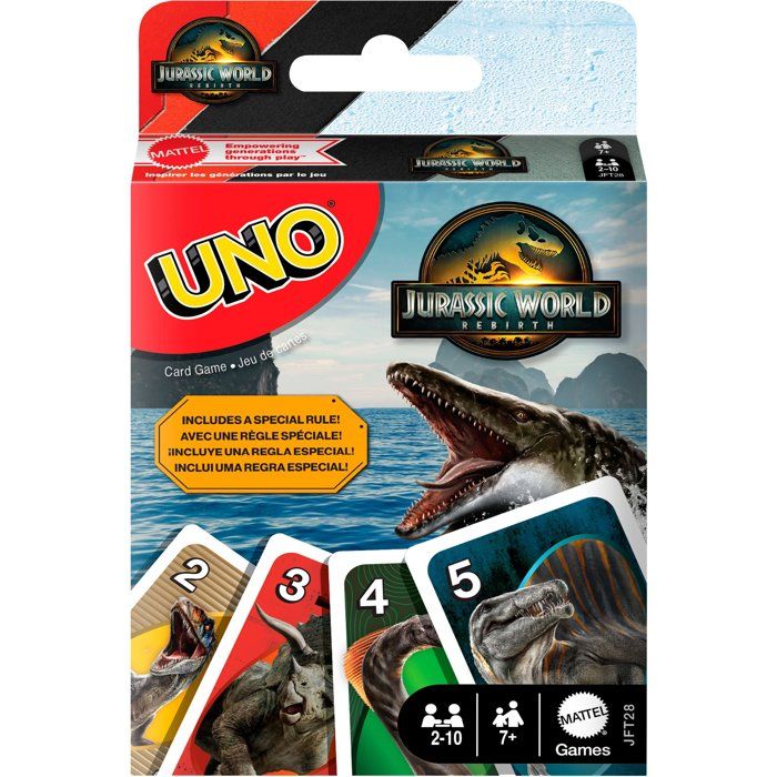 UNO Jurassic World Renaissance - Jeu de cartes - Pour toute la famille - Mattel Games - 7 ans et +