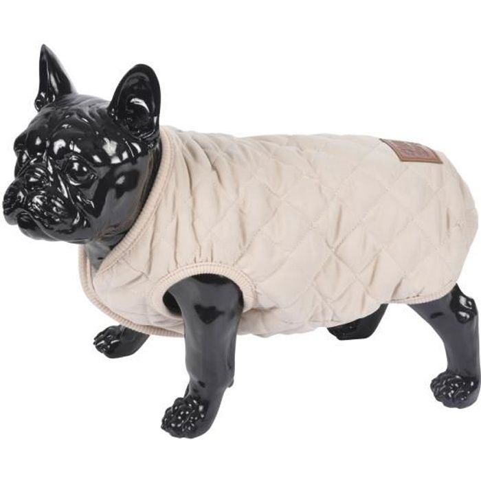 Doudoune James - Matelassée polyester double polaire - 40 cm - Ecru - Pour chien