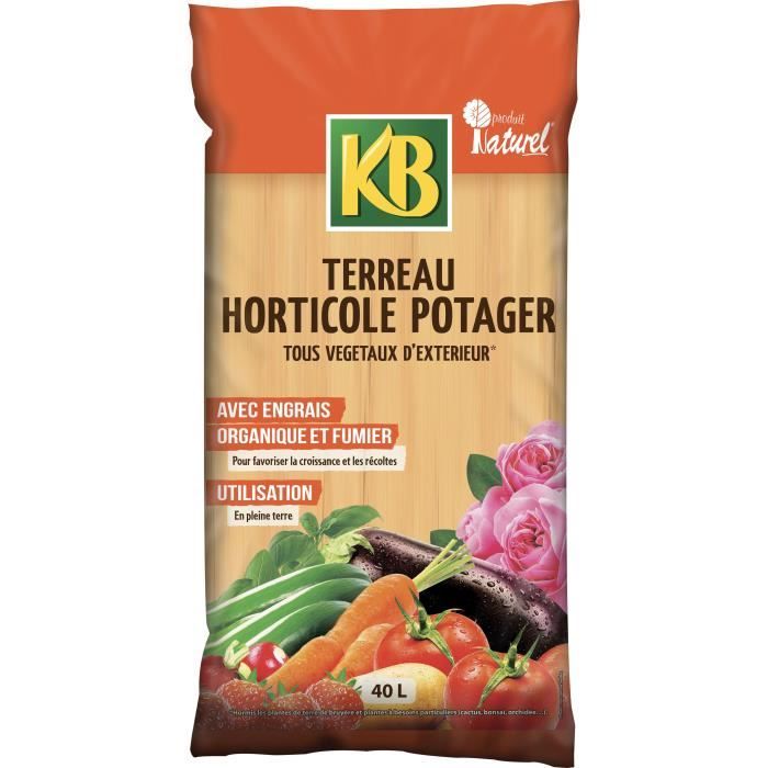 Kb Terreau Horticole Et Potager Tous Vegetaux D Exterieur 40 L Achat Vente Terreau Sable Terreau Tous Vegetaux 40 L Cdiscount