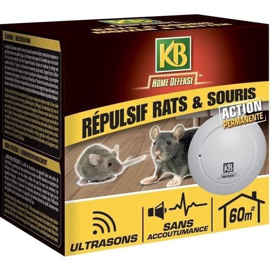 Répulsif rats et souris ultrasons 60m²