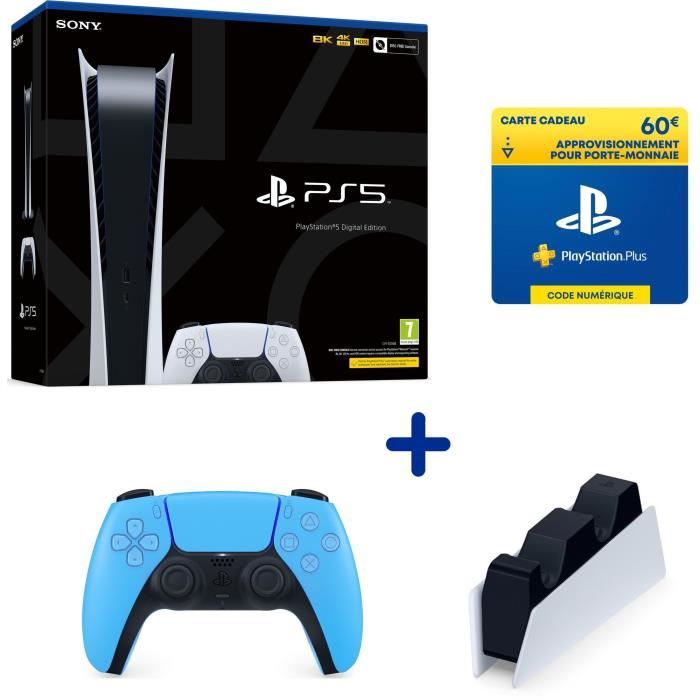 Console de salon - Sony - Playstation 5 Digital Edition - 825 Go - Bundle -  Blanc - Cdiscount Jeux vidéo