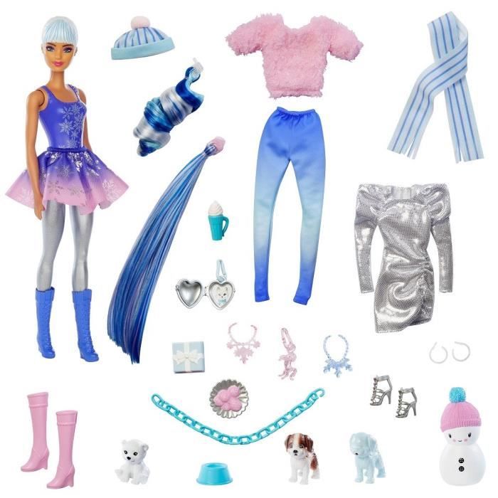 Calendrier de l'Avent Barbie Color Reveal Mattel : King Jouet, Calendriers  de l'Avent Mattel - Fêtes, déco & mode enfants