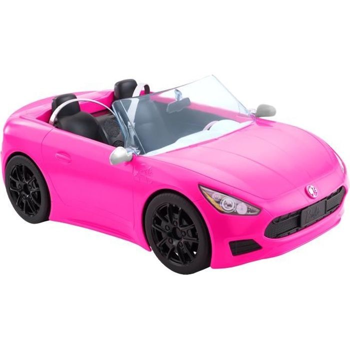 Barbie - Voiture Cabriolet de Barbie - Véhicule poupée mannequin - Rose - Pour Enfant dès 3 ans