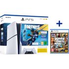 SONY COMPUTER ENTERTAINMENT Pack PS5 Standard (avec lecteur CD) : Console PlayStation 5 (Modèle Slim) + Contenu Fortnite® Flowering Chaos + GTA V