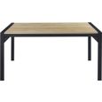 TEXAS Table à manger de 6 à 8 personnes style industriel décor chêne + pieds en métal noir laqué - L 160 x l 90 cm-0