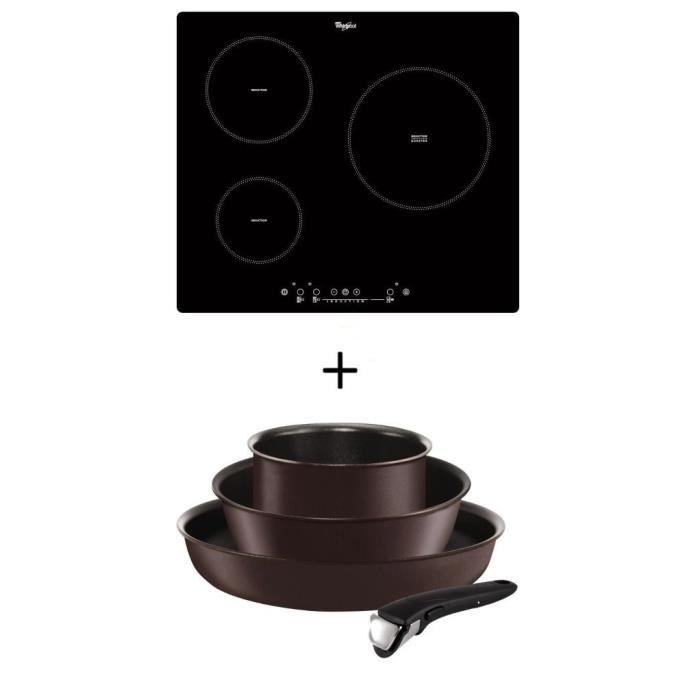 WHIRPOOL Table de cuisson induction + Batterie de cuisine 4 pièces 18