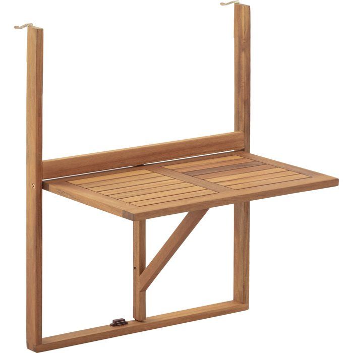 Table de balcon suspendue - LILOU - Bois dacacia FSC - Pliable - 64 x 43 x 80 cm