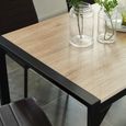 TEXAS Table à manger de 6 à 8 personnes style industriel décor chêne + pieds en métal noir laqué - L 160 x l 90 cm-3
