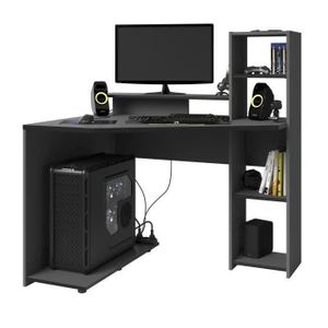 Gaming Bureau De Gamer Gris Ombre Et Noir L 180 Cm Achat