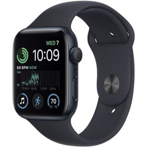 MONTRE CONNECTÉE Apple Watch (Series SE) 2022 GPS 44 mm - Aluminium Minuit - Bracelet sport Noir - Reconditionné - Très bon état