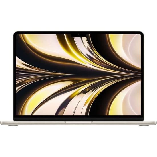 Apple - 13,6" MacBook Air M2 - RAM 8Go - Stockage 256Go - Lumière Stellaire - AZERTY - Reconditionné - Très bon état