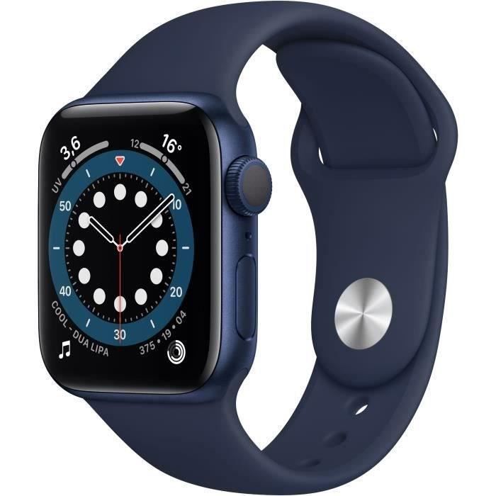 Apple Watch Series 6 GPS 40mm Boitier aluminium Bleu Bracelet Bleu Intense 2020 Reconditionne Tres bon etat Cdiscount Telephonie