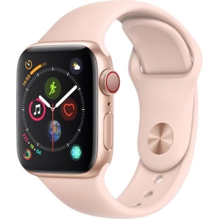 Apple Watch Series 4 GPS + Cellular 40mm Boîtier aluminium or Bracelet des sables 2018 - vue 2