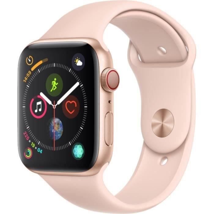 Apple Watch Series 4 GPS + Cellular 44mm Boîtier aluminium or Bracelet des sables 2018 Très bon état