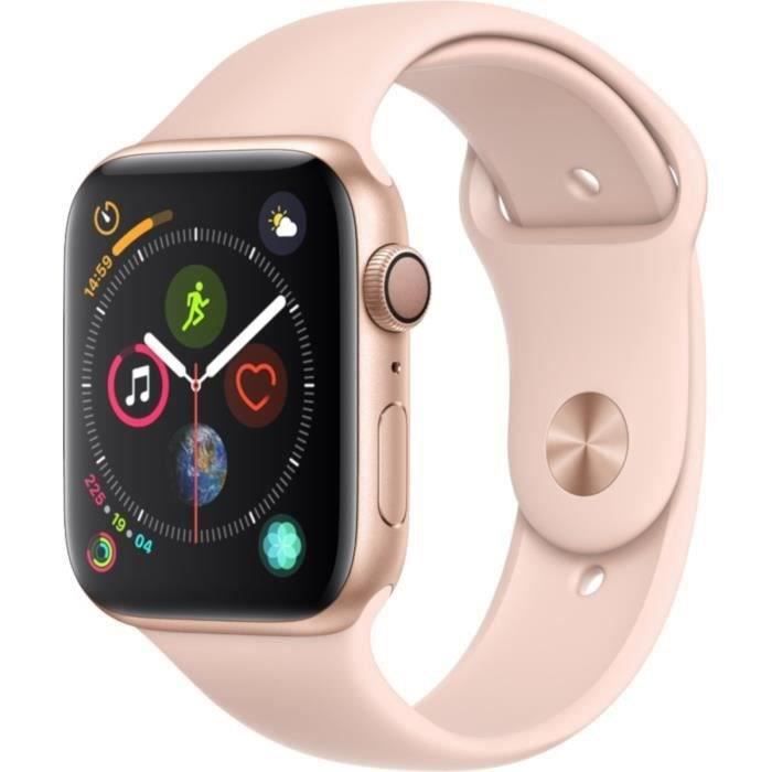 Apple Watch Series 4 GPS 44mm Boîtier aluminium or Bracelet des sables 2018 - vue 2