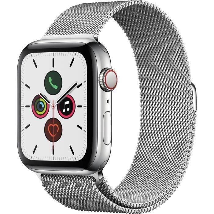 Apple Watch Series 5 Cellular 44 mm Boîtier acier Or Bracelet Milanais Or / 2019 - vue 3
