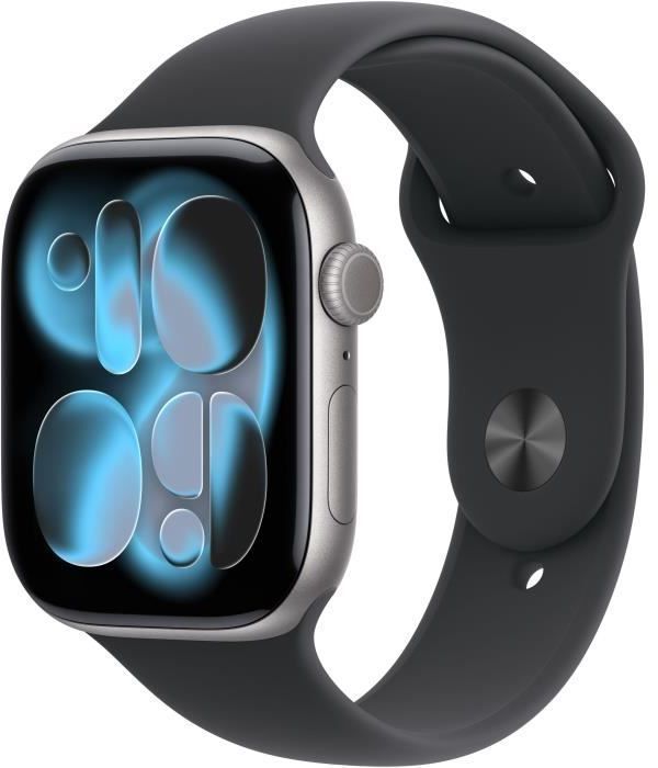 Apple Watch Series 11 GPS + Cellular - 46mm Space Grey Aluminium - Bracelet Sport Band - S/M (2025) - Reconditionné - Très bon état