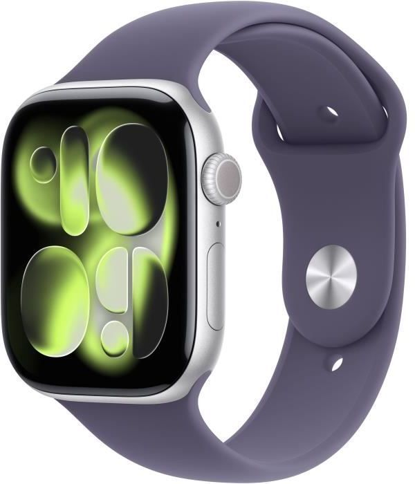 Apple Watch Series 11 GPS + Cellular - 46mm Silver Aluminium - Bracelet Sport Band - M/L (2025) - Reconditionné - Très bon état