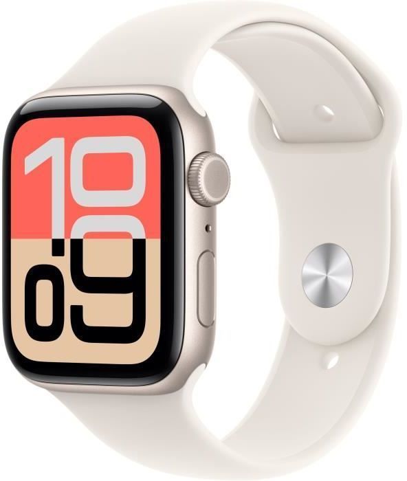 Apple Watch SE 3 GPS + Cellular - 44mm Starlight Aluminium - Bracelet Sport Band - M/L (2025) - Reconditionné - Très bon état