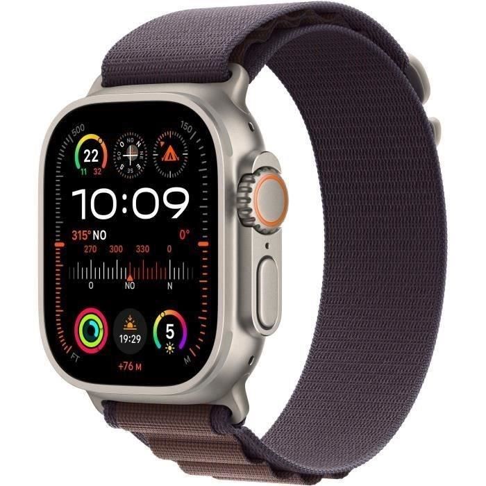 Apple Watch Ultra 2 GPS + Cellular- 49mm - Boîtier Titanium - Bracelet Indigo Alpine Loop M (2023) - Reconditionné - Très bon état