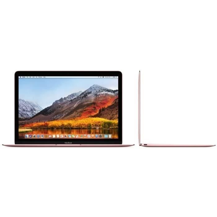 Apple Macbook Retina 12  – Intel Core m3 – RAM 8Go – 256Go SSD – Rose Gold (2017) – Reconditionné – Très bon état