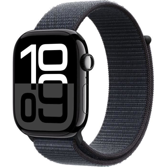 Apple Watch Series 10 GPS 46mm Boîtier Jet Aluminium Bracelet Ink Sport Loop 2024 Très bon état