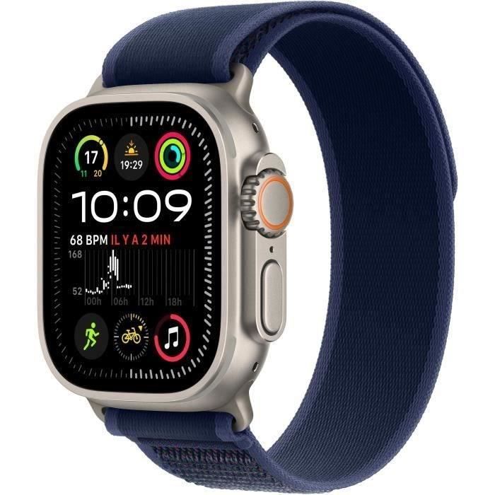 Apple Watch Ultra 2 GPS+Cellular 49mm Natural Titanium - Bracelet Blue Trail Loop M/L (2024) - Reconditionné - Très bon état - Apple