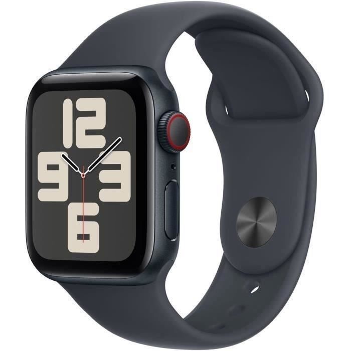 Apple Watch SE GPS + Cellular - 40mm - Aluminium Midnight - Bracelet Sport Midnight S/M (2024) - Reconditionné - Très bon état
