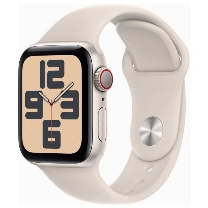 Apple Watch SE GPS + Cellular 40mm Boîtier Starlight Aluminium Bracelet Starlight Sport 2023 Très bon