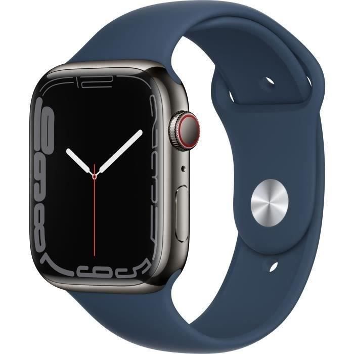 Apple Watch Series 7 GPS + Cellular - 45mm - Boîtier Graphite Stainless Steel - Bracelet Abys (2021) - Reconditionné - Très bon - Apple