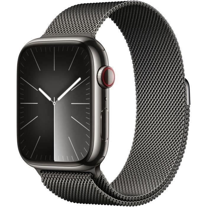 Apple Watch Series 9 GPS + Cellular - 45mm - Boîtier Acier Graphite - Bracelet Graphite Milan (2023) - Reconditionné - Très bon Reconditionné - Apple reconditionné disponible sur Cdiscount Seconde Vie