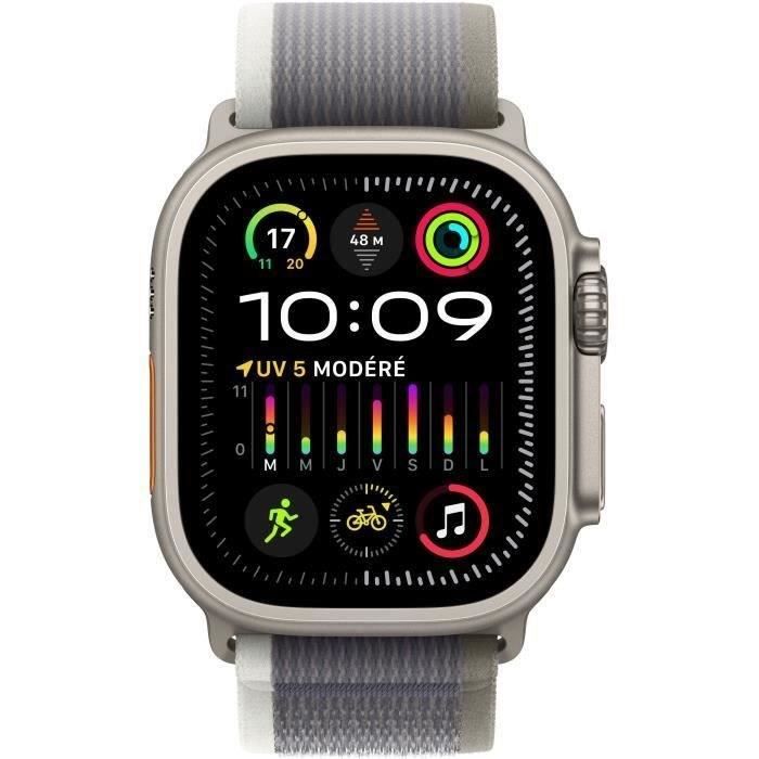 Apple Watch Ultra 2 GPS + Cellular- 49mm - Boîtier Titanium - Bracelet Green/Grey Trail Loop - M/L - Reconditionné - Très bon état