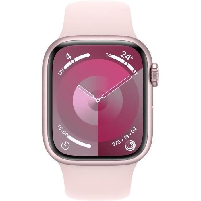 Apple Watch Series 9 GPS + Cellular - 41mm - Boîtier Pink Aluminium - Bracelet Light Pink Sport - Reconditionné - Très bon état