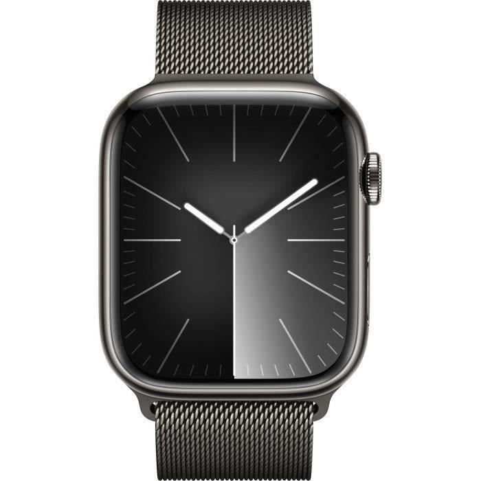 Apple Watch Series 9 GPS + Cellular 45mm Boîtier Acier Bracelet Milanese Très bon état