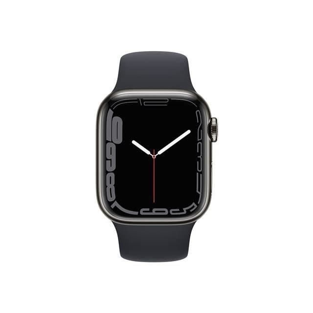 Apple Watch Series 7 GPS + Cellulaire - 41mm -Boîtier acier inoxidable Graphite - Bracelet sp (2022) - Reconditionné - Très bon - Apple