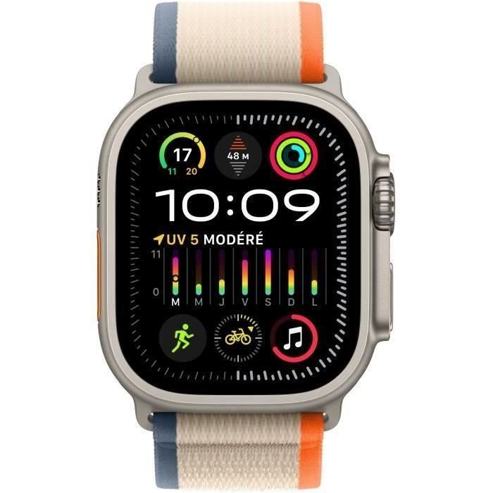 Apple Watch Ultra 2 GPS + Cellular- 49mm - Boîtier Titanium - Bracelet Orange/Beige Trail - S/M - Reconditionné - Très bon état