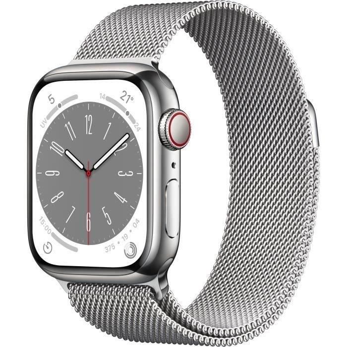 Apple Watch Series 8 GPS + Cellular 41mm Boîtier Stainless Steel Bracelet 2022 Très bon - vue 2