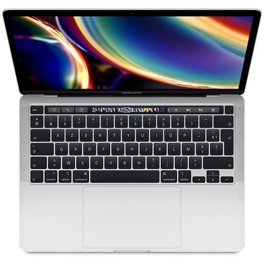 MacBook Pro Touch Bar 13Core i5 2 Ghz 16 Go 512 Go SSD Argent (2020) – Batterie Neuve – Reconditionné – Très bon état