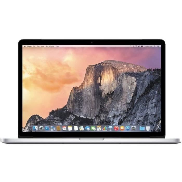 MacBook Pro Retina 13Core i7 31 Ghz 16 Go 128 Go SSD Argent (2015) – Batterie Neuve – Reconditionné – Très bon état