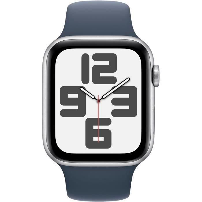 Apple Watch SE GPS - 44mm - Boîtier Silver Aluminium - Bracelet Storm Blue Sport Band - S/M - Reconditionné - Très bon état - Apple